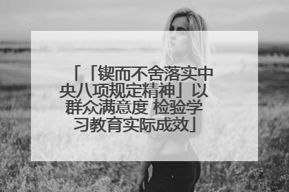 「锲而不舍落实中央八项规定精神」以群众满意度 检验学习教育实际成效
