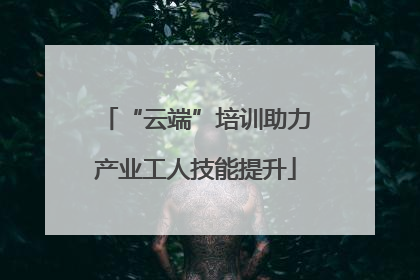 “云端”培训助力产业工人技能提升