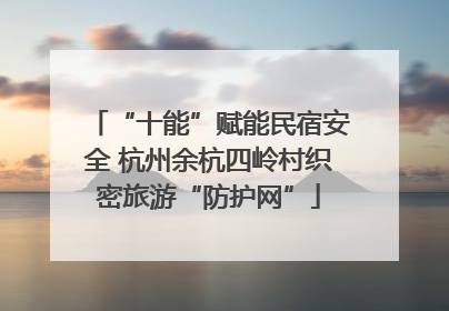 “十能”赋能民宿安全 杭州余杭四岭村织密旅游“防护网”