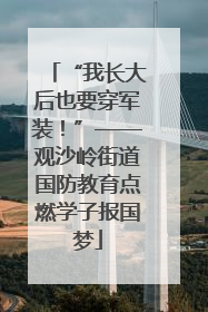 “我长大后也要穿军装！”——观沙岭街道国防教育点燃学子报国梦