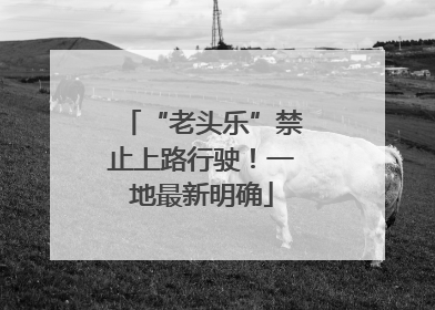 “老头乐”禁止上路行驶！一地最新明确