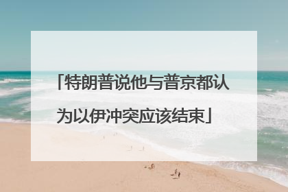 特朗普说他与普京都认为以伊冲突应该结束