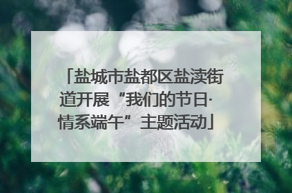 盐城市盐都区盐渎街道开展“我们的节日·情系端午”主题活动