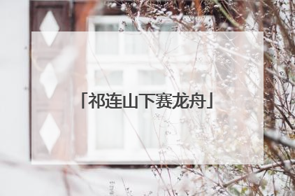 祁连山下赛龙舟