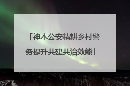 神木公安精耕乡村警务提升共建共治效能