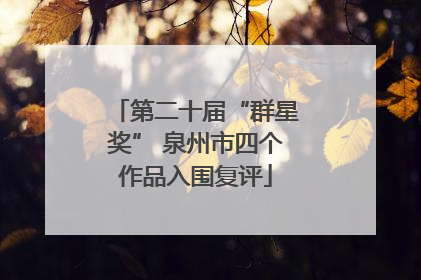 第二十届“群星奖” 泉州市四个作品入围复评