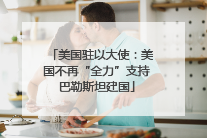 美国驻以大使：美国不再“全力”支持巴勒斯坦建国