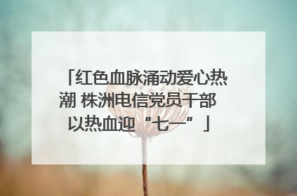 红色血脉涌动爱心热潮 株洲电信党员干部以热血迎“七一”