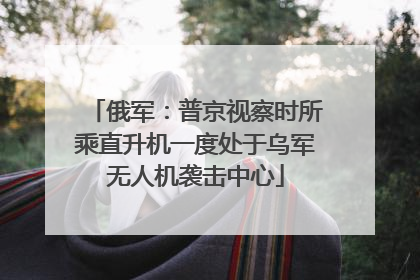 俄军：普京视察时所乘直升机一度处于乌军无人机袭击中心