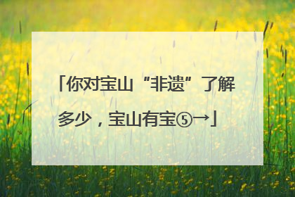 你对宝山“非遗”了解多少,宝山有宝⑤→