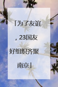 为了友谊，23国友好组织齐聚南京