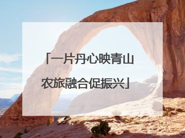 一片丹心映青山 农旅融合促振兴