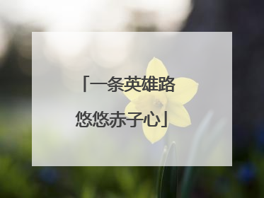 一条英雄路 悠悠赤子心