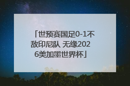 世预赛国足0-1不敌印尼队 无缘2026美加墨世界杯