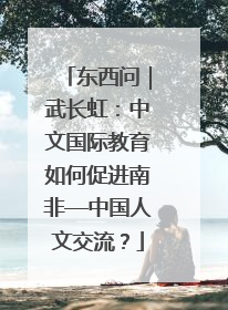 东西问｜武长虹：中文国际教育如何促进南非—中国人文交流？