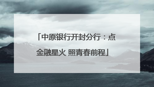 中原银行开封分行：点金融星火 照青春前程