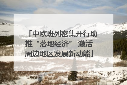 中欧班列密集开行助推“落地经济” 激活周边地区发展新动能
