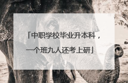 中职学校毕业升本科，一个班九人还考上研