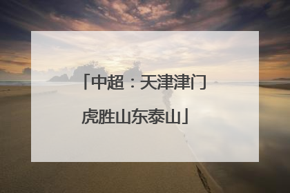 中超：天津津门虎胜山东泰山