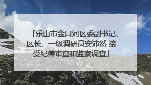 乐山市金口河区委副书记、区长、一级调研员安沛然 接受纪律审查和监察调查