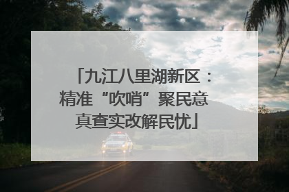 九江八里湖新区：精准“吹哨”聚民意 真查实改解民忧