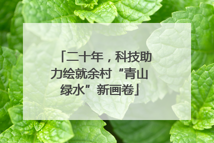 二十年，科技助力绘就余村“青山绿水”新画卷