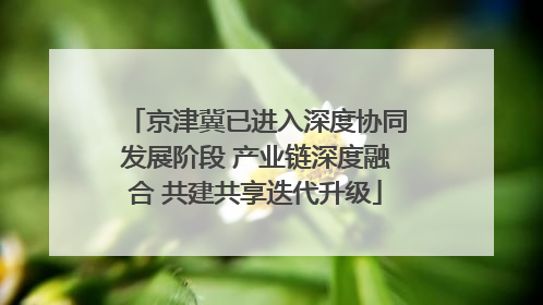 京津冀已进入深度协同发展阶段 产业链深度融合 共建共享迭代升级