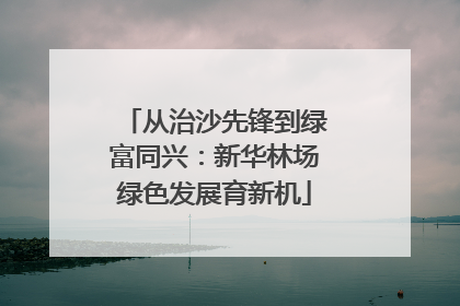 从治沙先锋到绿富同兴：新华林场绿色发展育新机