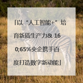 以“人工智能+”培育新质生产力& 160;65%央企携手百度打造数字新动能