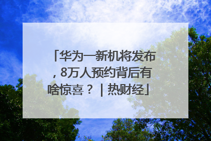 华为一新机将发布，8万人预约背后有啥惊喜？｜热财经