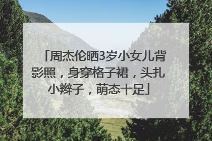 周杰伦晒3岁小女儿背影照，身穿格子裙，头扎小辫子，萌态十足