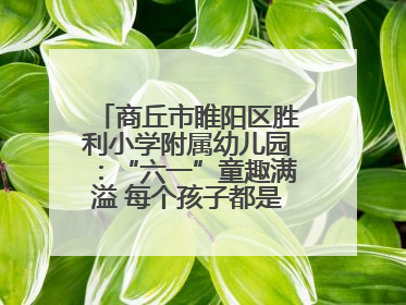 商丘市睢阳区胜利小学附属幼儿园：“六一”童趣满溢 每个孩子都是舞台主角