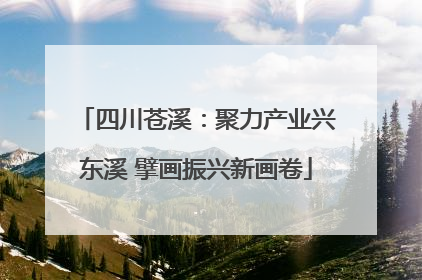 四川苍溪：聚力产业兴东溪 擘画振兴新画卷