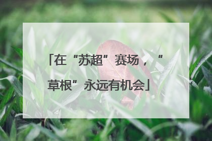 在“苏超”赛场，“草根”永远有机会