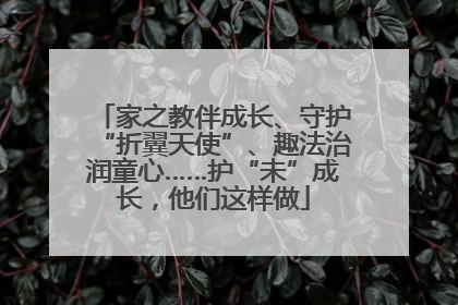 家之教伴成长、守护“折翼天使”、趣法治润童心……护“未”成长，他们这样做