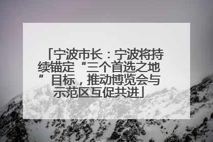 宁波市长：宁波将持续锚定“三个首选之地”目标，推动博览会与示范区互促共进
