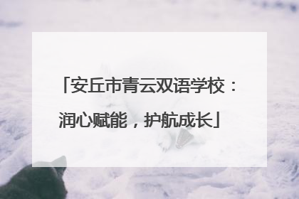 安丘市青云双语学校：润心赋能，护航成长