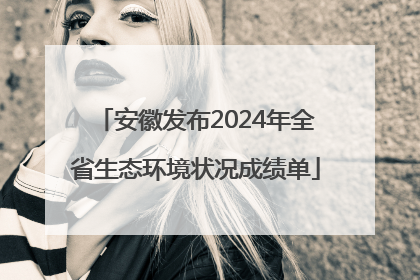 安徽发布2024年全省生态环境状况成绩单