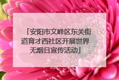 安阳市文峰区东关街道育才西社区开展世界无烟日宣传活动