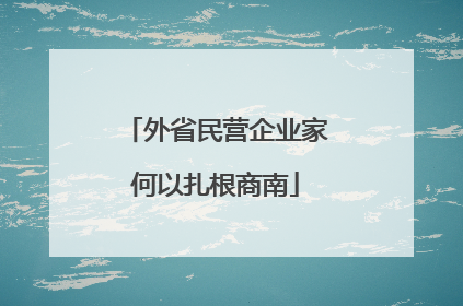 外省民营企业家何以扎根商南