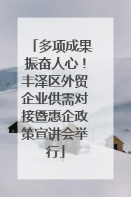 多项成果振奋人心！丰泽区外贸企业供需对接暨惠企政策宣讲会举行