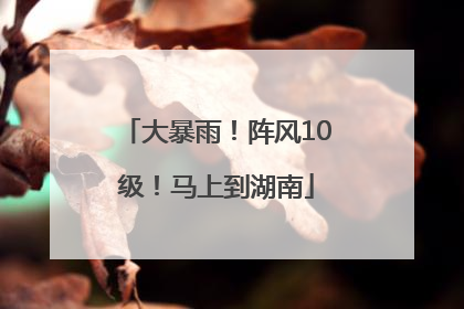 大暴雨！阵风10级！马上到湖南