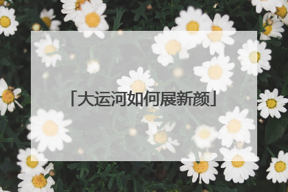 大运河如何展新颜
