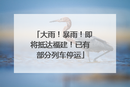 大雨！暴雨！即将抵达福建！已有部分列车停运
