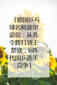 德国乒乓球名将波尔退役：从孔令辉打到王楚钦，同5代国乒选手竞争