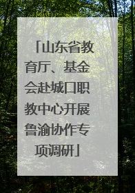 山东省教育厅、基金会赴城口职教中心开展鲁渝协作专项调研