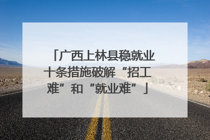 广西上林县稳就业十条措施破解“招工难”和“就业难”