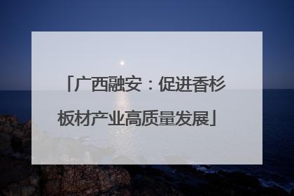 广西融安：促进香杉板材产业高质量发展