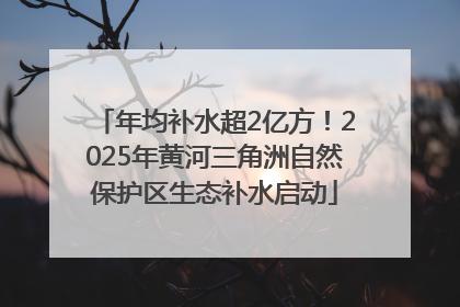 年均补水超2亿方！2025年黄河三角洲自然保护区生态补水启动