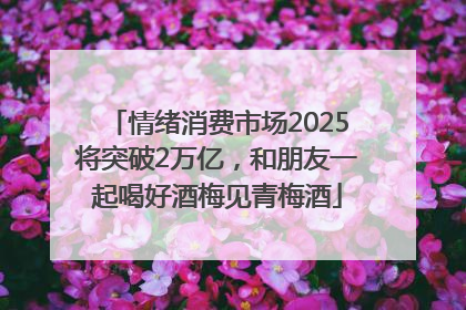 情绪消费市场2025将突破2万亿，和朋友一起喝好酒梅见青梅酒